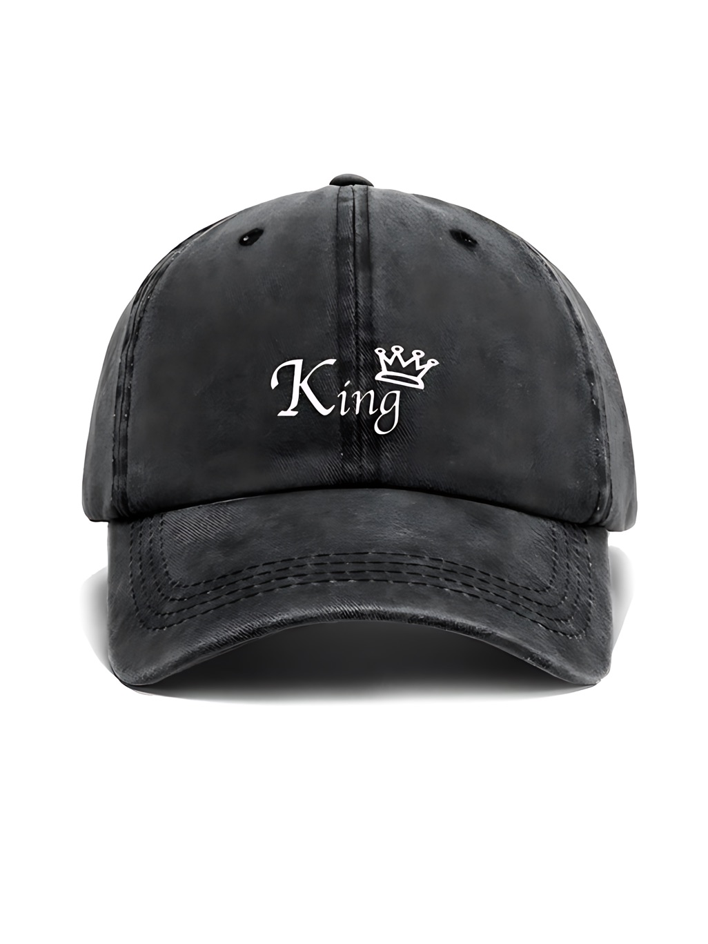 King Embroidered Black Baseball Womens Mens Hat Unisex
